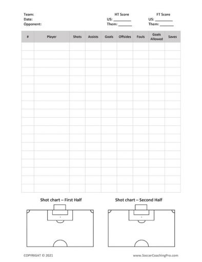 Soccer Statistics Spreadsheet (Free to Download and Print)